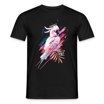 Papagei retro vintage pink tropisch - Männer T-Shirt - Schwarz - Vorne - AI Model Male 178 light (178cm)