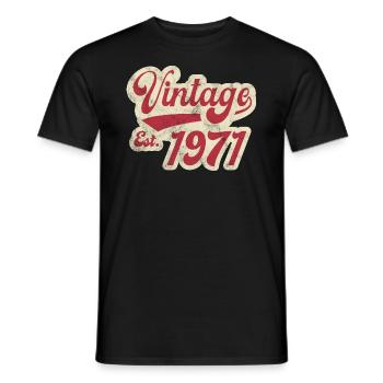 Jahrgang Est 1971 - Männer T-Shirt - Schwarz - Vorne - AI Model Male 178 light (178cm)