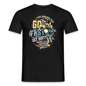 Roulez vite, salissez - Motocross Saying - T-shirt homme - noir - Devant - AI Model Male 178 light (178cm)