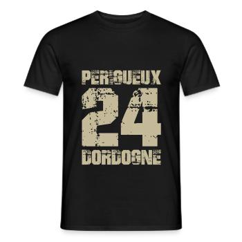 France Aquitaine Dordogne Périgueux 24 - T-shirt homme - noir - Devant - AI Model Male 178 light (178cm)