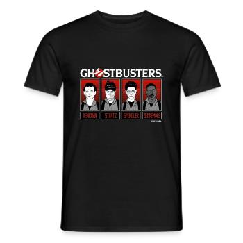 Ghostbusters Charaktere 1984 - Männer T-Shirt - Schwarz - Vorne - AI Model Male 178 light (178cm)