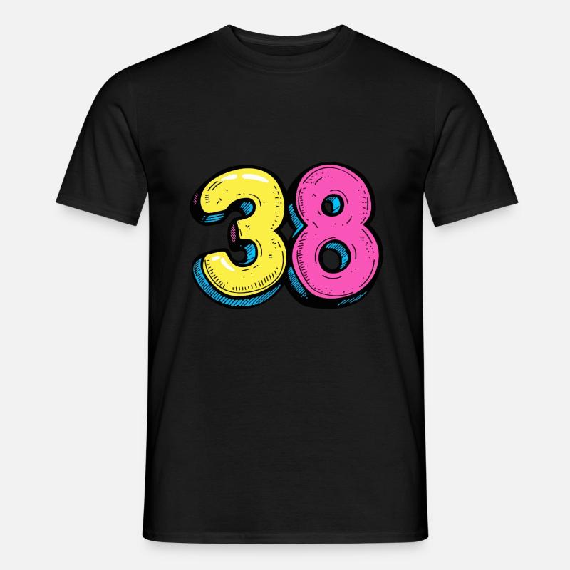 38 Zahl Comic - Männer T-Shirt - Schwarz