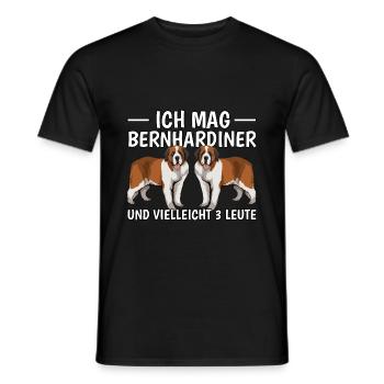 Bernhardiner Ich mag Bernhardiner - Männer T-Shirt - Schwarz - Vorne - AI Model Male 178 light (178cm)