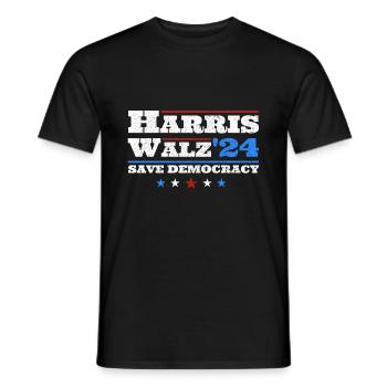 Kamala Harris & Tim Walz 2024 Support Vintage - T-shirt homme - noir - Devant - AI Model Male 178 light (178cm)