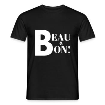 BEAU & BON une idée cadeau pour Noël - T-shirt homme - noir - Devant - AI Model Male 178 light (178cm)