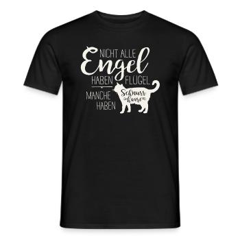 Katze - Engel - Männer T-Shirt - Schwarz - Vorne - AI Model Male 178 light (178cm)