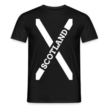Schottland Schotte Flagge Wappen Fussball Sport GB - Männer T-Shirt - Schwarz - Vorne - AI Model Male 178 light (178cm)