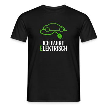 Elektroauto E-Mobilität sauberes Fahren elektrisch - Männer T-Shirt - Schwarz - Vorne - AI Model Male 178 light (178cm)