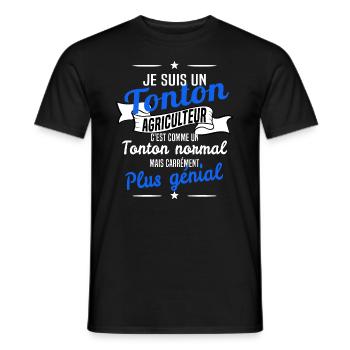 tonton agriculteur - T-shirt homme - noir - Devant - AI Model Male 178 light (178cm)