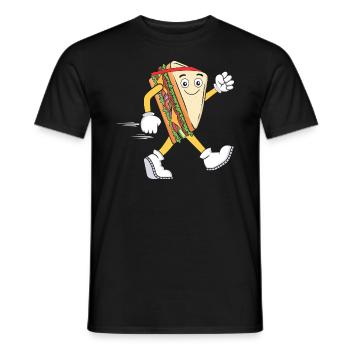 Fun Bread Sandwich Cardio Running Runners - Men's T-Shirt - black - Front - AI Model Male 178 light (178cm)