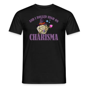 RPG roulé haut sur le charisme drôle de sorcière - T-shirt homme - noir - Devant - AI Model Male 178 light (178cm)