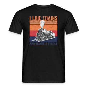 Lokführer Bahn Design I Model Eisenbahn - Männer T-Shirt - Schwarz - Vorne - AI Model Male 178 light (178cm)