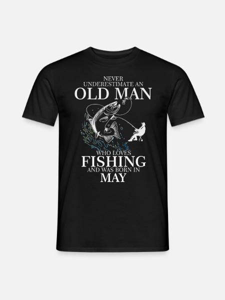 Geburtstag Angler Shirt alter Mann Mai geboren - Mænd T-shirt - sort