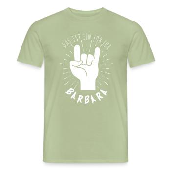 Job für Barbara - Männer T-Shirt - Sage - Vorne - AI Model Male 178 light (178cm)