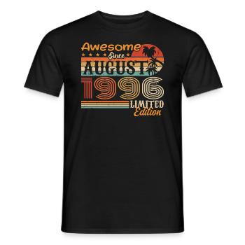 1996 Août Idée cadeau Août 1996 - T-shirt homme - noir - Devant - AI Model Male 178 light (178cm)