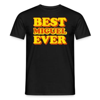 Funny gift with first name Miguel - Men's T-Shirt - black - Front - AI Model Male 178 light (178cm)