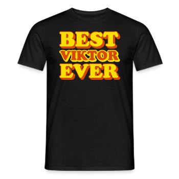 Funny gift with first name Viktor - Men's T-Shirt - black - Front - AI Model Male 178 light (178cm)
