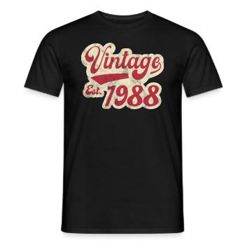 Vintage Est 1988 - T-shirt homme - noir - Devant - AI Model Male 178 light (178cm)