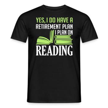 Plan sur la lecture - T-shirt homme - noir - Devant - AI Model Male 178 light (178cm)