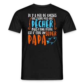 Super papa pêcheur cadeau - T-shirt homme - noir - Devant - AI Model Male 178 light (178cm)