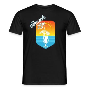 Strand - Männer T-Shirt - Schwarz - Vorne - AI Model Male 178 light (178cm)