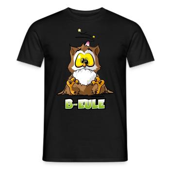 Käuzchen Uhu Eule mit Beule T-Shirt Tee - Männer T-Shirt - Schwarz - Vorne - AI Model Male 178 light (178cm)