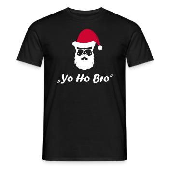 Yo Ho Bro - Chemise de Noël moderne et branchée - T-shirt homme - noir - Devant - AI Model Male 178 light (178cm)