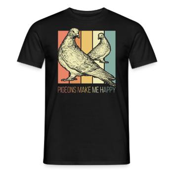 Tauben machen mich glücklich - Männer T-Shirt - Schwarz - Vorne - AI Model Male 178 light (178cm)