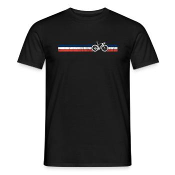 French Cyclist Flag France Bike Racing Bicyclist - Men's T-Shirt - black - Front - AI Model Male 178 light (178cm)