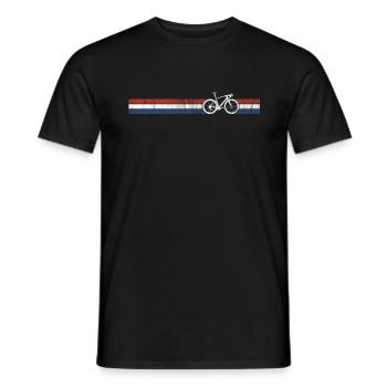 Netherlands Cyclist Bike Racing Dutch Flag NL - Men's T-Shirt - black - Front - AI Model Male 178 light (178cm)