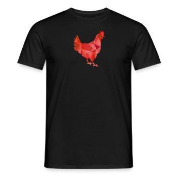 Verrückte geometrische rote Henne Huhn ich liebe Hühner - Männer T-Shirt - Schwarz - Vorne - AI Model Male 178 light (178cm)