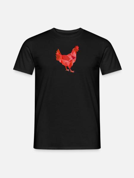 Verrückte geometrische rote Henne Huhn ich liebe Hühner - Männer T-Shirt - Schwarz