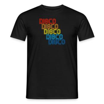 Disco Repeat Rainbow 1970s Disco Funk Vintage - Men's T-Shirt - black - Front - AI Model Male 178 light (178cm)