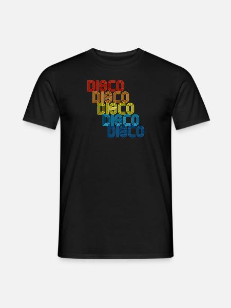 Disco Repeat Rainbow 1970 Disco Funk Vintage - T-shirt homme - noir