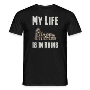 Archäologie Mein Leben ist in Ruinen Archäologe - Männer T-Shirt - Schwarz - Vorne - AI Model Male 178 light (178cm)
