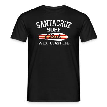 Santa Cruz Surf Club Vintage Retro Surfing Beach - Men's T-Shirt - black - Front - AI Model Male 178 light (178cm)