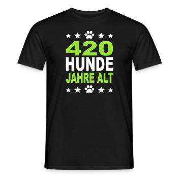 Anniversaire des années 60 chien anniversaire - T-shirt homme - noir - Devant - AI Model Male 178 light (178cm)