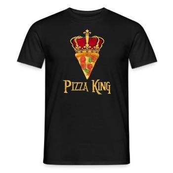 Pizza Krone König Pizzeria Italienisch essen - Männer T-Shirt - Schwarz - Vorne - AI Model Male 178 light (178cm)