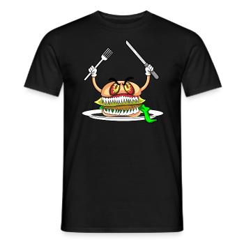 EVIL BURGER - Eat if you dare! - Männer T-Shirt - Schwarz - Vorne - AI Model Male 178 light (178cm)
