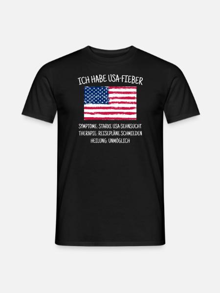 USA Fieber - Shirt für USA LIebhaber & Geschenk - Männer T-Shirt - Schwarz