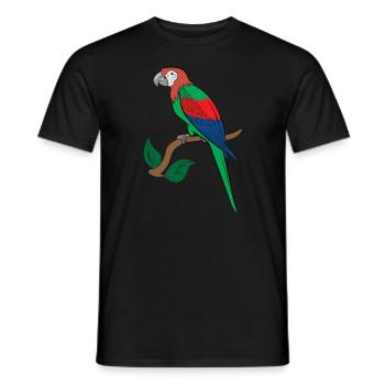 Parrot macaw drawing - Men's T-Shirt - black - Front - AI Model Male 178 light (178cm)