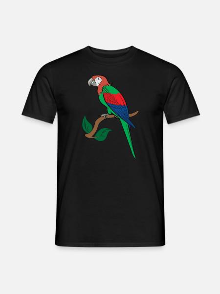 Parrot macaw drawing - Men's T-Shirt - black