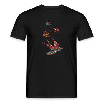 Hirondelle, oiseau, animal, cadeau, idée cadeau - T-shirt homme - noir - Devant - AI Model Male 178 light (178cm)
