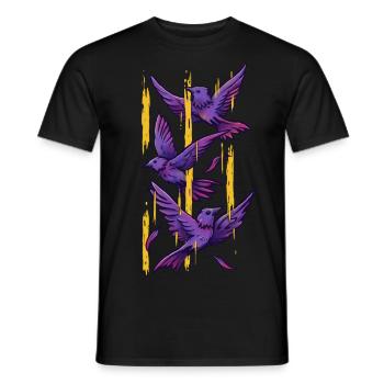 Purple Birds - T-shirt homme - noir - Devant - AI Model Male 178 light (178cm)