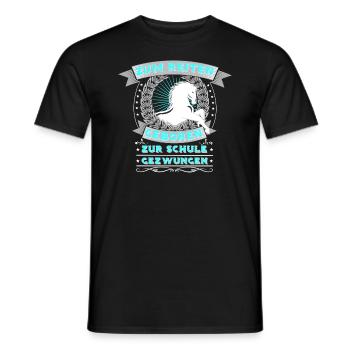 Zum Reiten Geboren Zur Schule Gezwungen - Männer T-Shirt - Schwarz - Vorne - AI Model Male 178 light (178cm)