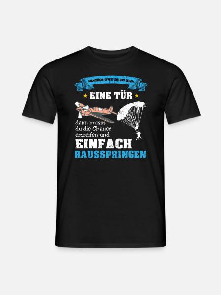 Fallschirmspringen Skydiving Luftsport Tandem - Männer T-Shirt - Schwarz