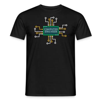 Computer engineer nerd computer science informatics - Men's T-Shirt - black - Front - AI Model Male 178 light (178cm)