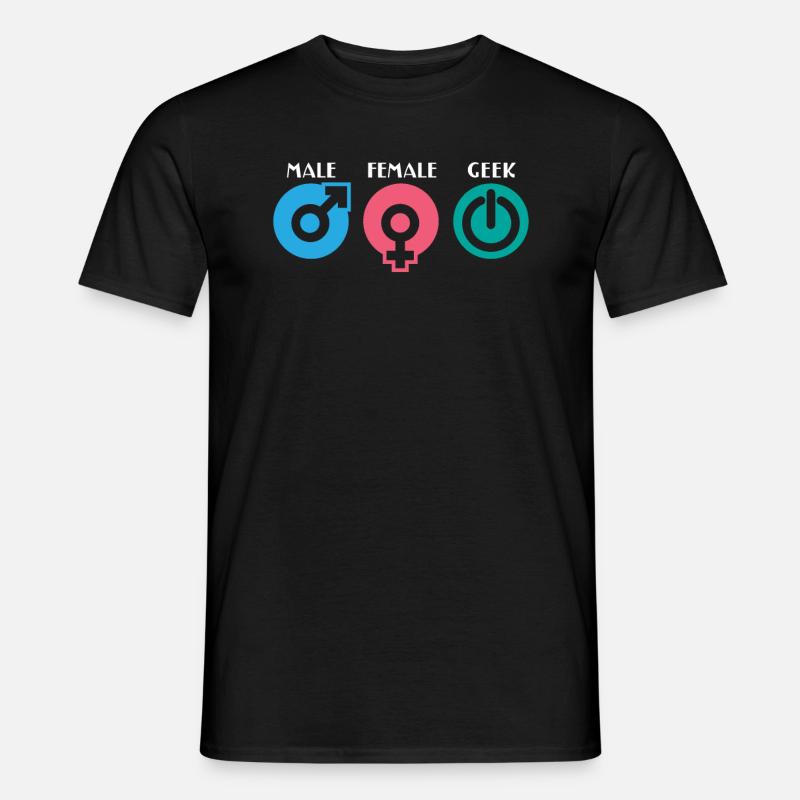 Computer Nerd Computer Science Male Female Geek - Men’s T-shirt - black
