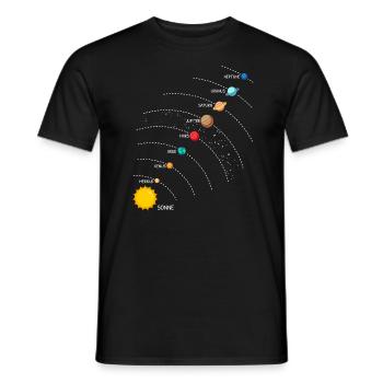 Planet Galaxy Solar System in Series - Men's T-Shirt - black - Front - AI Model Male 178 light (178cm)