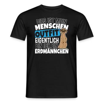 Dies ist mein Menschen Outfit ich bin Erdmännchen - Männer T-Shirt - Schwarz - Vorne - AI Model Male 178 light (178cm)
